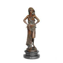 Weibliche Kunst Carving Bronze Skulptur Sommer Lady Home Decor Messing Statue TPE-565